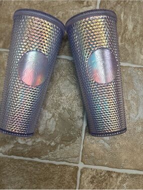 2- Starbucks Venti Studded 2023 Cold cup Tumbler 24oz Missing Straw, See Pics